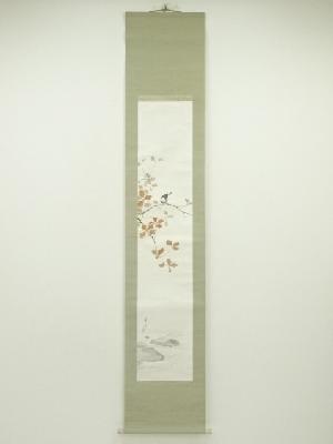 堀田秀叢筆　秋の鳥　肉筆紙本掛軸